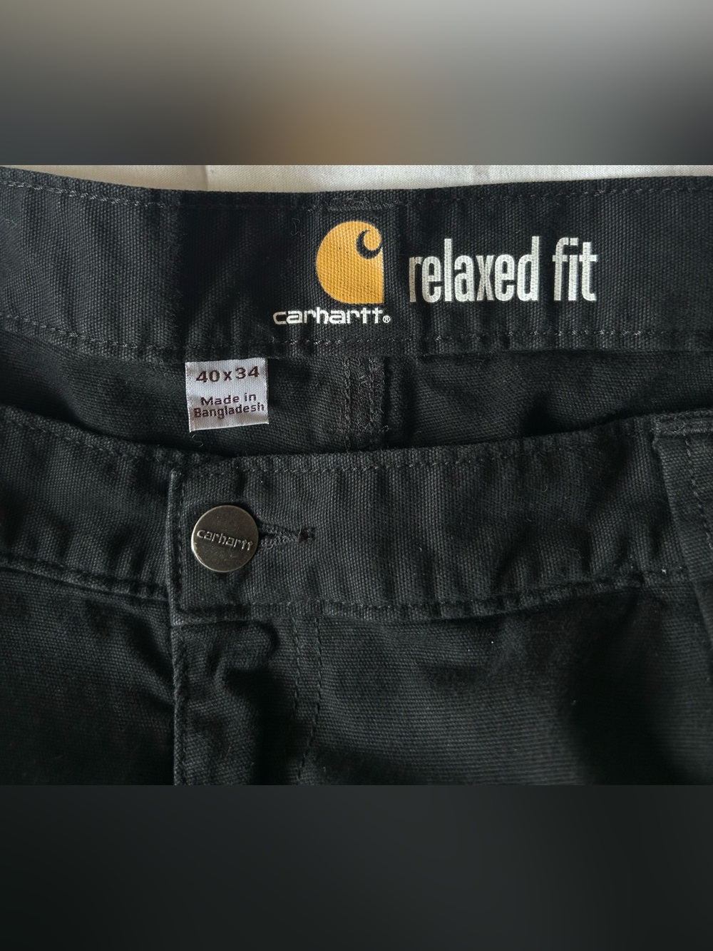 Carhartt Men’s Relaxed Fit Work Pants Size 40X32 Black Carpenter Pants Like New - Picture 8 of 10